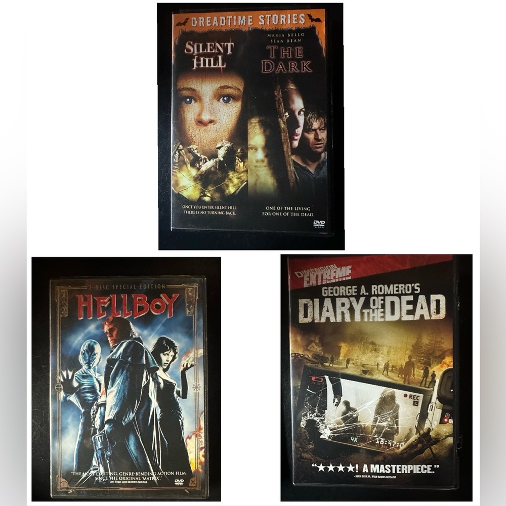 3 DVDs Slient Hill & The Dark, HELLBOY, Diary of the Dead
